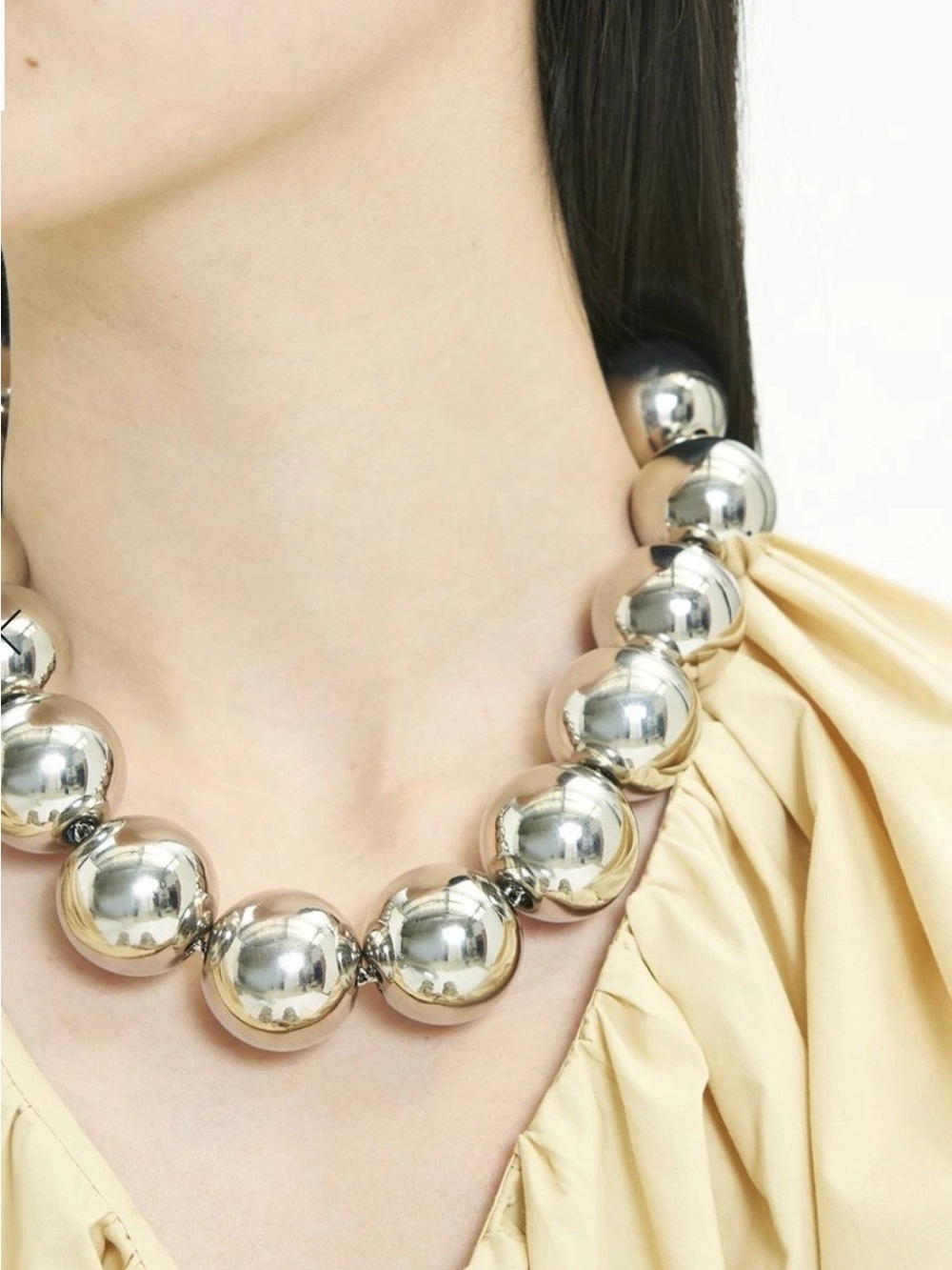 Rachel Comey Polished Silver MetalOrb Necklace